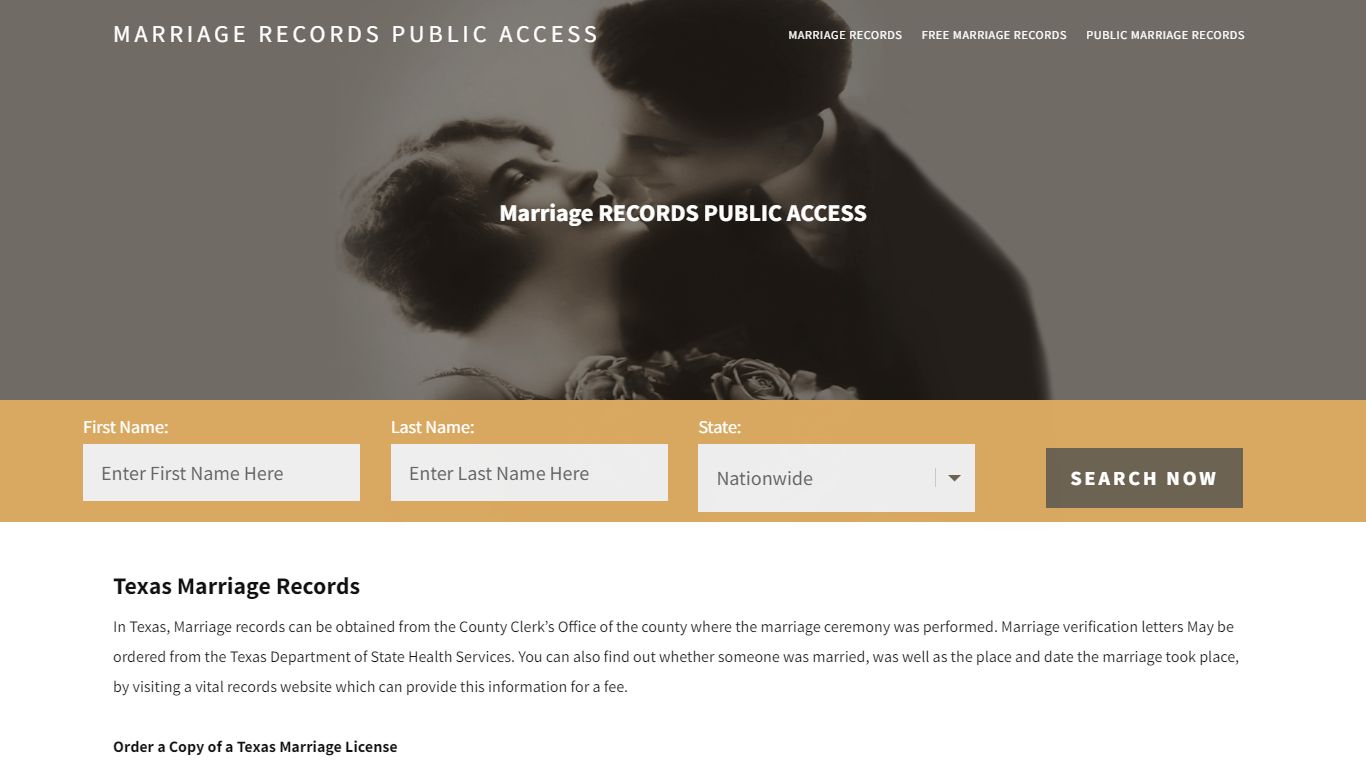 Texas Marriage Records |Enter Name and Search | 14 Days Free